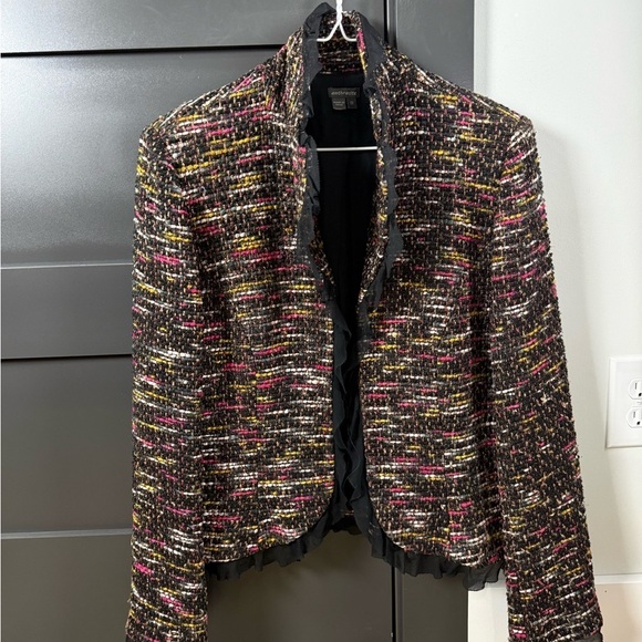 Anthracite Jackets & Blazers - Anthracite Chic Tweed Women’s Blazer Silk Lined Size 12